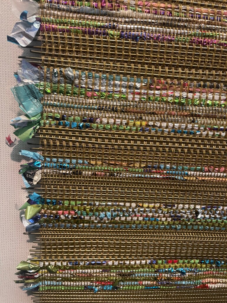 Detail Suzanne Tick Mixed Media Mylar balloons wire hangers 2025