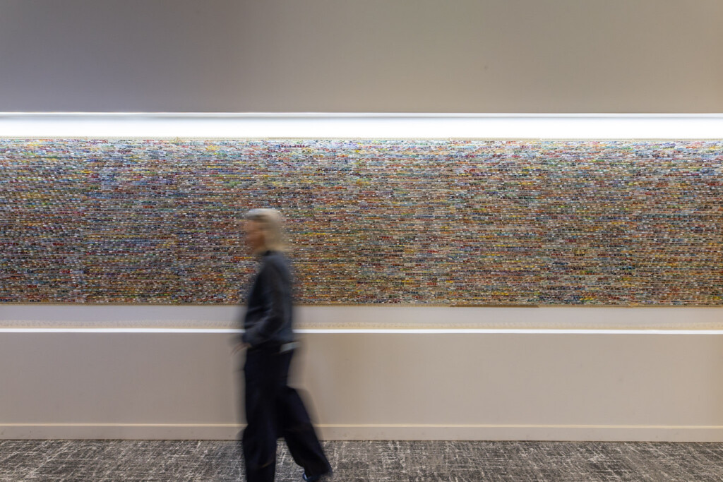 Suzanne Tick Spectral Dimension 90000 loops recycled paper weaving final installation 2026